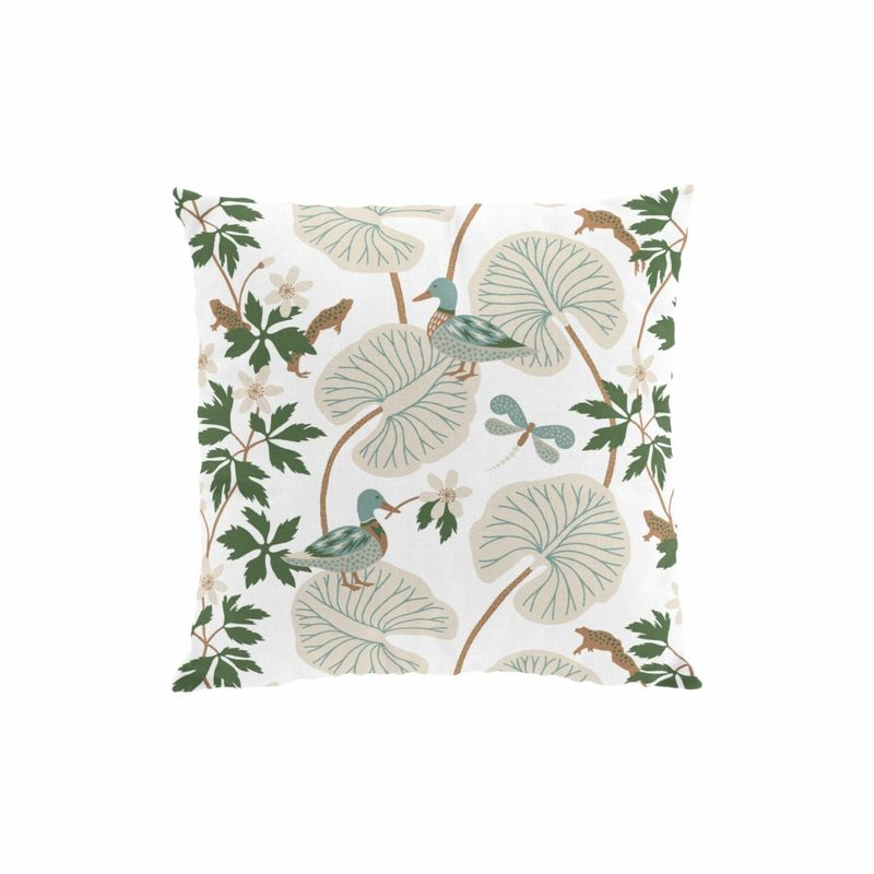 Kärrleken offwhite/grön kuddfodral Arvidssons Textil