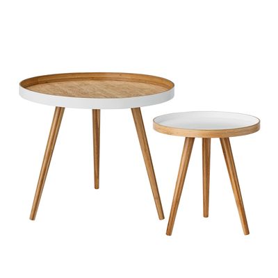 Soffbord Vit Bambu Cappuccino Set om 2 | Bloomingville
