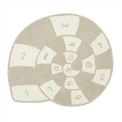 OYOY Nautilus Hopscotch Matta Lera/Off-White Ull