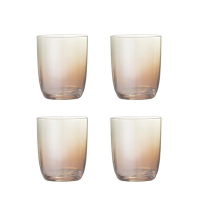 Bloomingville Aston Dricksglas, Brons, Glas Ø8xH10 cm, Set om 4
