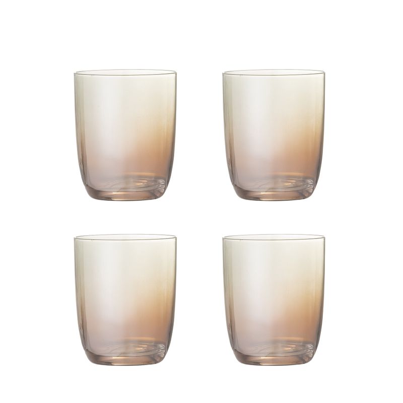 Bloomingville Aston Dricksglas, Brons, Glas Ø8xH10 cm, Set om 4
