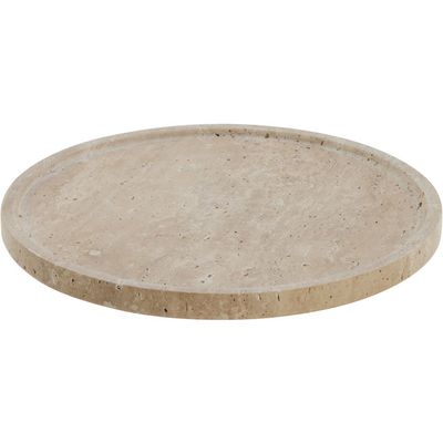 Lene Bjerre Travina Bricka Linne Travertin Ø25.5 cm