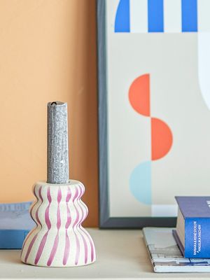Ljusstake Lila Stengods Gabin | Bloomingville