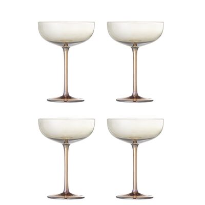 Bloomingville Aston Cocktailglas, Brons, Glas Ø12xH17 cm, Set om 4