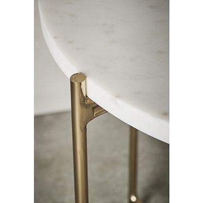 Lene Bjerre Marmilla Sidobord Vit Travertin