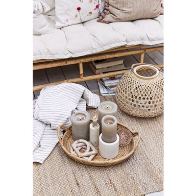 Lene Bjerre Eliana Ljusstake Vit Marmor H10 cm