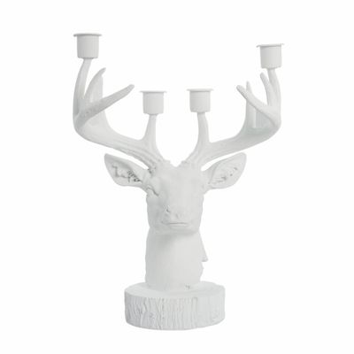 Lene Bjerre Serafina Deer Ljusstake H31 cm Vit