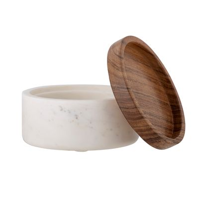 Burk med lock Vit Marmor | Bloomingville Creative