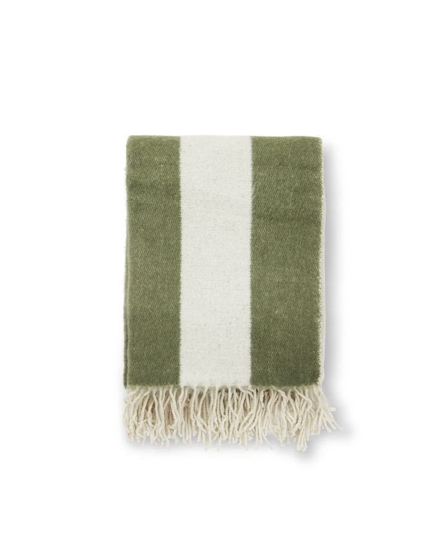 Jakobdahls Zara blockstripe Pläd 130x170 cm Grön/Vit