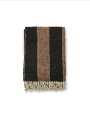 Jakobsdals Zara blockstripe Pläd 130x170 cm Valnöt