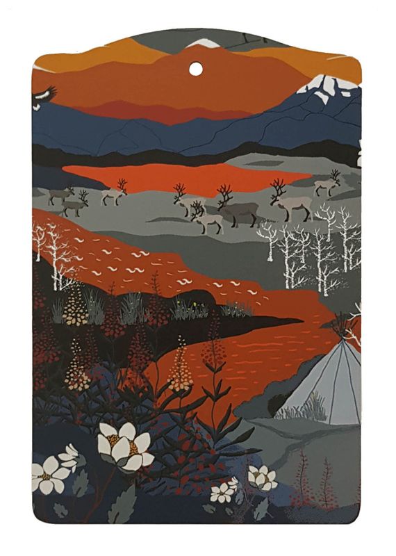 Fjällvandring orange serveringsbräda Arvidssons Textil