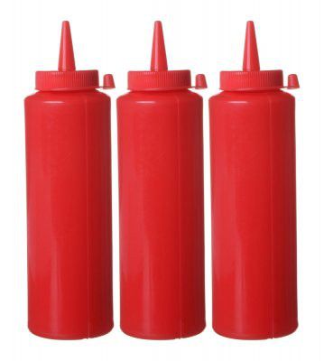 Dispenserflaska sats - 3 st - 0.7 L - Röd - 3 st. - 70x(H)240mm