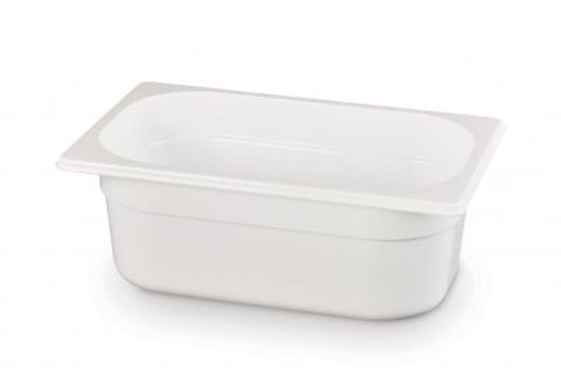 Gastronorm kantin 1/4 - polykarbonat - 1.8 L - Vit - 265x162x(H)65mm