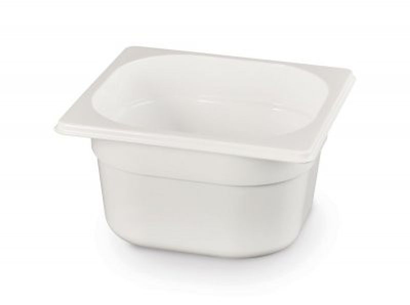 Gastronorm kantin 1/6 - polykarbonat - 2.4 L - Vit - 176x162x(H)150mm
