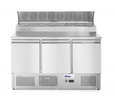 Salladskyl med 3 dörrar förhöjd GN display 380L | -2/8C - 230V / 310W - R600a - 