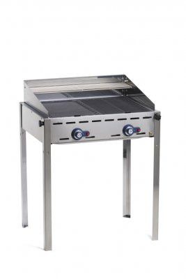 Gasgrill med 2 brännare - Emaljerat gjutjärn Gastronom 1/1 grillgaller rutnät - 