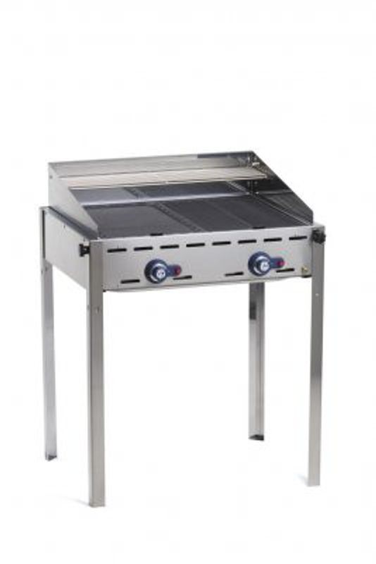 Gasgrill med 2 brännare - Emaljerat gjutjärn Gastronom 1/1 grillgaller rutnät - 