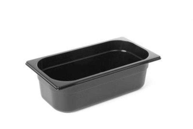 Gastronorm kantin 1/4 - polykarbonat - 1.8 L - Svart - 265x162x(H)65mm