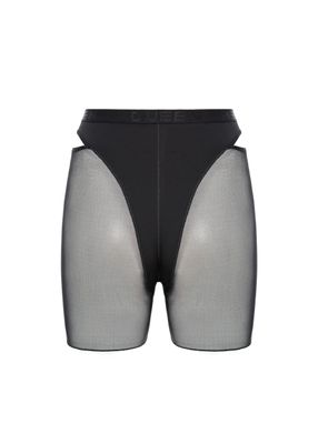 Queen PoleWear Long Shorts with Mesh – CANDY – Black