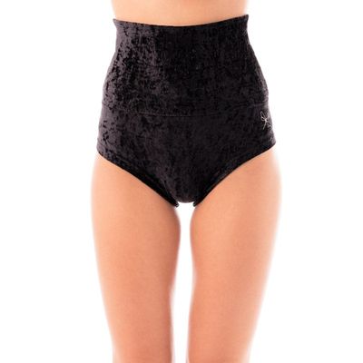 Dragonfly - High waisted shorts Betty velvet Black