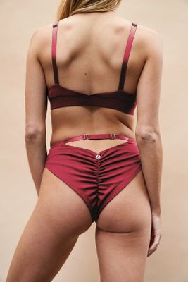 Lunalae Hannah Low Waist Bottom BURGUNDY