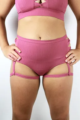 Rarr Designs - Sasha Mid Waist Garter Shorts Dusty Pink