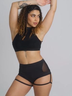 Sasha High Waist Shorts Black