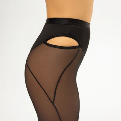 Queen PoleWear Mesh Flared Pants – CANDY – Black