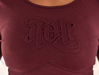 Embossed Crop Top - Burgundy