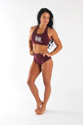 High Waisted Pole Shorts - Burgundy