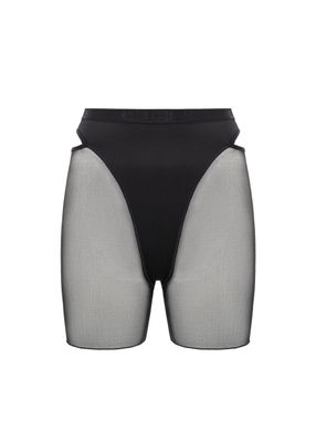 Queen PoleWear Long Shorts with Mesh – CANDY – Black
