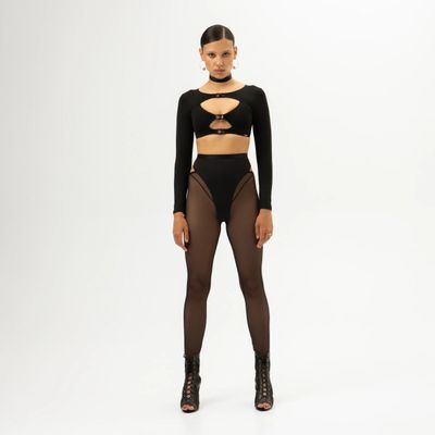 Queen PoleWear Mesh Leggins – CANDY – Black