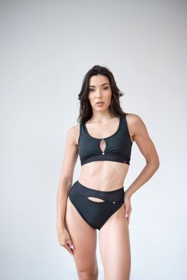 Pole Addict - Crop top for pole dance LAND black