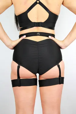Rarr Designs - Yasmin High Waist Booty Shorts Black
