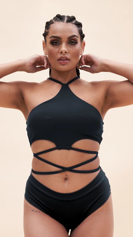 LUNALAE Nessa Top Recycled BLACK
