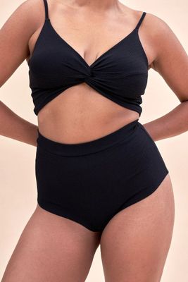 LUNALAE HW Basic Short Ribbed BLACK