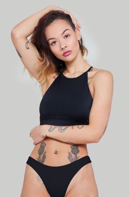Selene Goddess Halter Top - Black