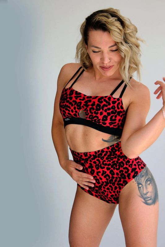 DressinUp Art Atelier - Animal Print Shorts Red Leopard