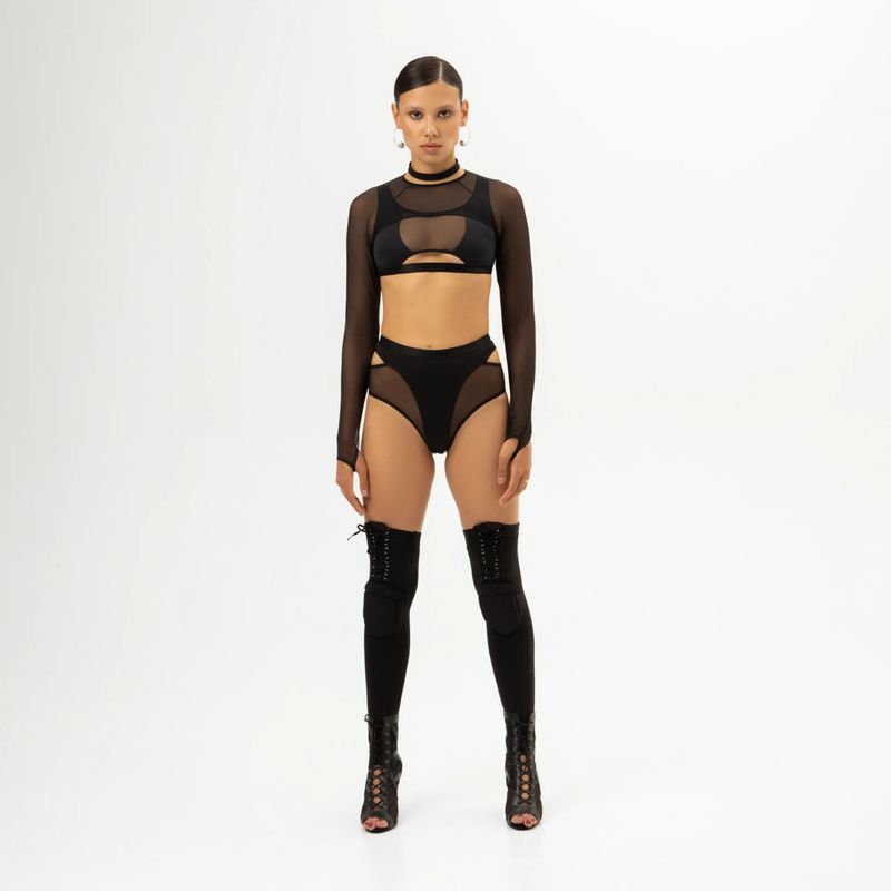 Queen PoleWear Adjustable Thigh High Knee pads – INFINITY – Black