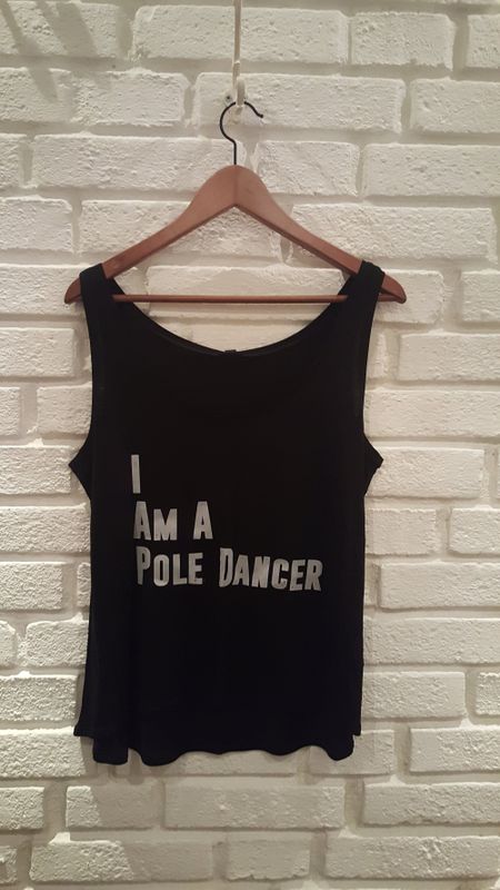 I Am A Pole Dancer Svart Linne Dam