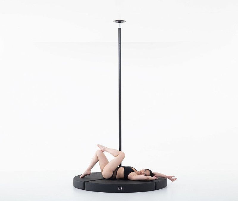 Lupit Pole Crash Mat Round Standard Svart, D 1500mm, T 12cm och 8cm