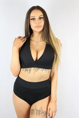 Rarr Designs - Matte Black Mid Waisted BRAZIL Scrunch Bum Shorts