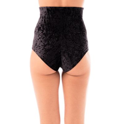 Dragonfly - High waisted shorts Betty velvet Black