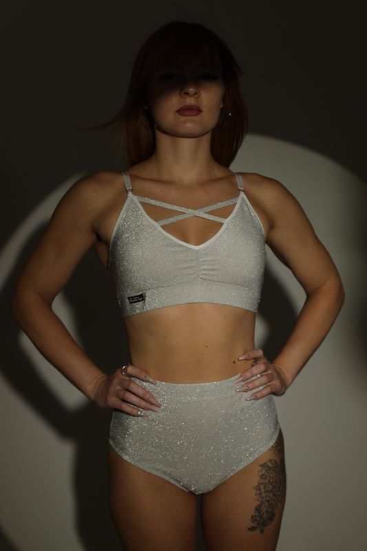 DressinUp Art Atelier - Lurex Shorts White Glitter