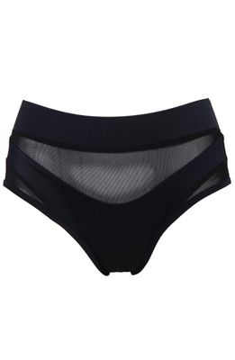 Goddess High Waisted Bottoms - Black with Black mesh