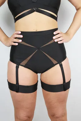 Rarr Designs - Yasmin High Waist Booty Shorts Black