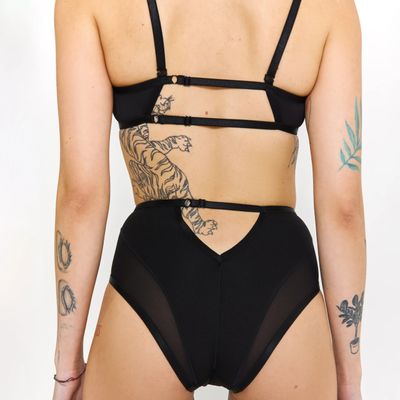 Queen Polewear Adjustable Top with Mesh – GLORY – Black
