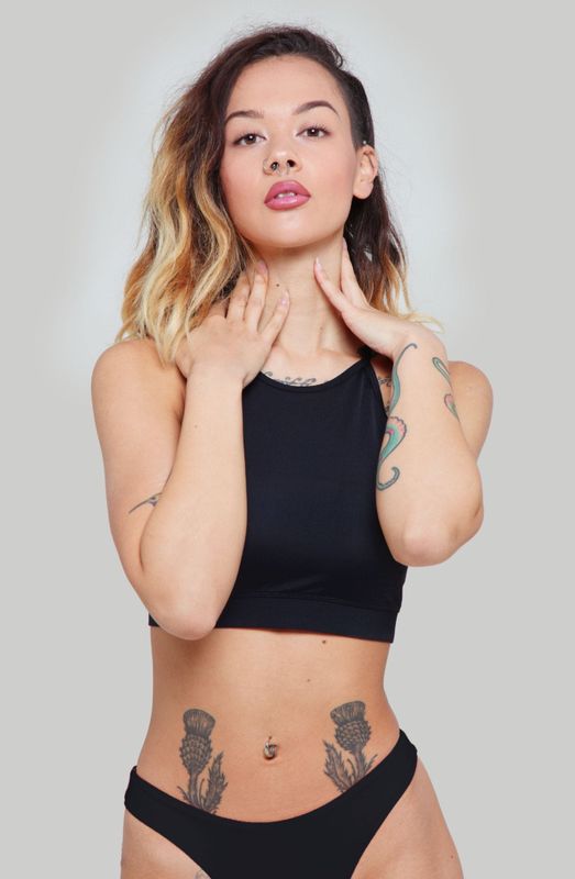 Selene Goddess Halter Top - Black