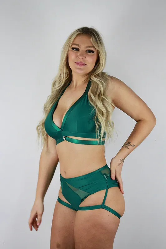 Rarr Designs - Yasmin Low Waist Booty Shorts Forest Green
