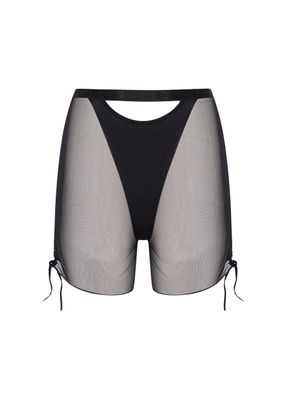 Queen PoleWear Long Shorts with Mesh – ESSENTIAL – Black